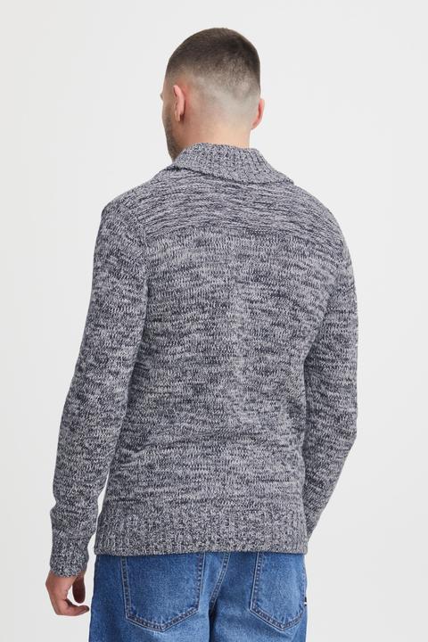 Actual product image Solid Phil Men's Jumper Chunky Knit Pullover With Shawl Collar Made Of 100% Cotton (S)