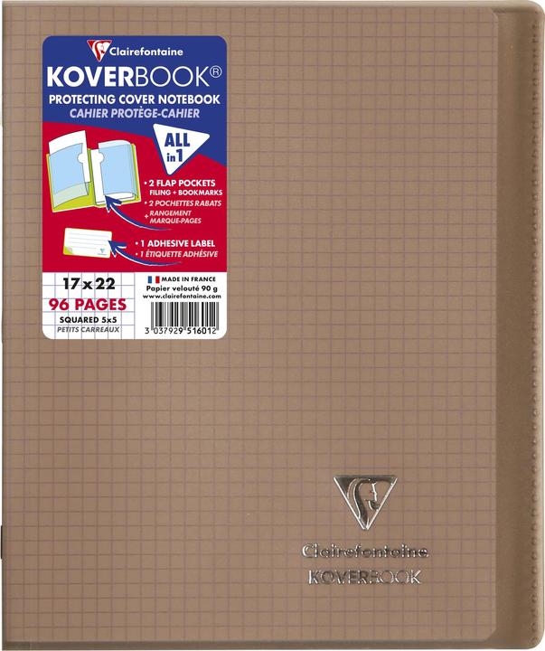 Actual product image Clairefontaine KOVER BOOK booklet 17x22 5/5 (B3, Checked, Hardcover)