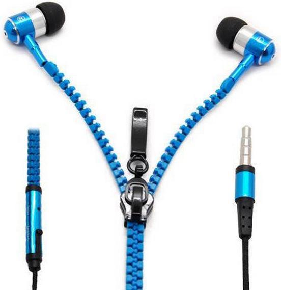 Produktbild Hermex In Ear ZIPPER Headset mit Fernbedienung BLAU für alle Android Smartphones (Kabelgebunden)