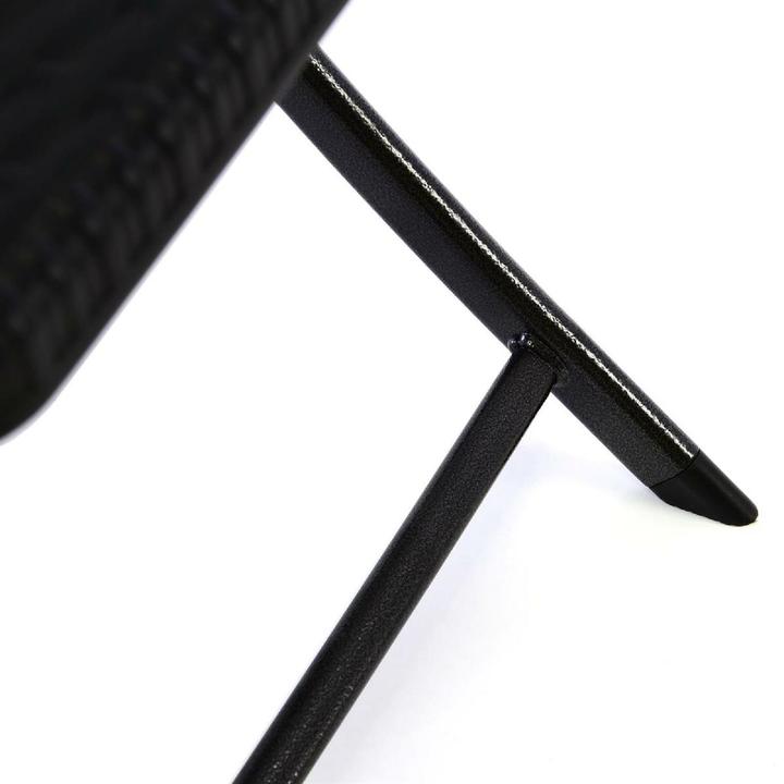 Produktbild VCM Klappstuhl schwarz in Rattan-Optik Gartenstuhl Balkonstuhl 80 x 40 cm