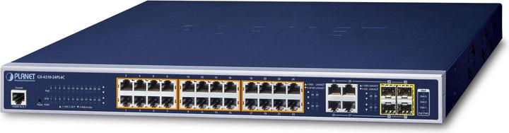 Planet 24-port 10/100/1000Mbps 802.3at PoE + 4-port Gigabit (28 Ports)