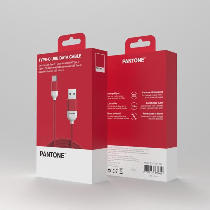 Image du produit Celly USB TO USBC PANTONE RED CABLE PT-TC001-5R1 (1.50 m, USB 2.0)