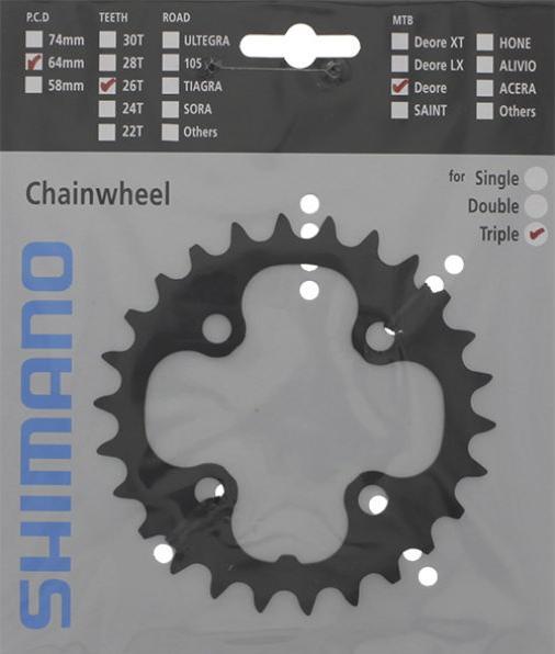 Actual product image Shimano Chainring Deore FC-T6010 26Z (26)