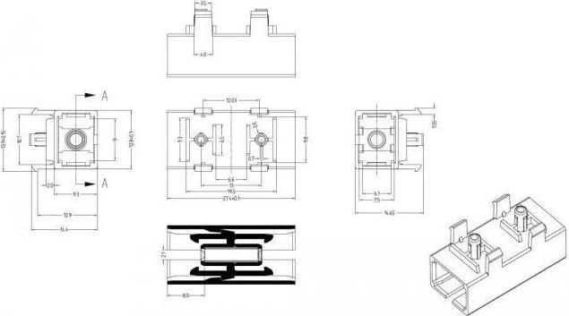 Image du produit Delock Coupleur fibre optique pour PCB SC Simplex femelle vers SC Simplex femelle monomode vert (Raccord réseau)
