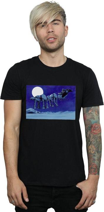 Actual product image Star Wars Mens Christmas AT-AT Sleigh T-Shirt (L)