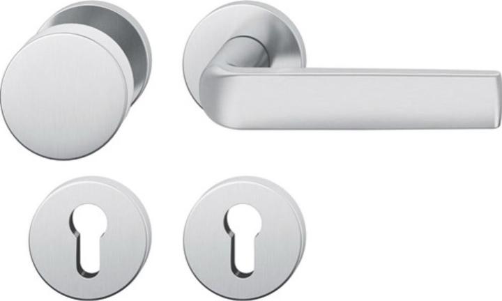 FSB Garniture à rosette 12 1267 acier inoxydable 6204 rond PZ DIN gauche / droite plat D/K (Garniture de porte)