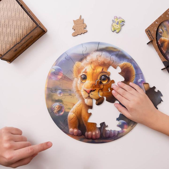 Actual product image Unidragon Bubblezz lion (30 pieces) - wooden puzzle for children (30 pieces)