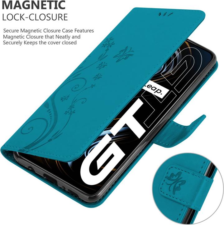 Produktbild Cadorabo Flower Book Hülle für Realme GT / GT Neo 2T / Q3 PRO (Realme GT Neo 2T, Realme Q3 Pro 5G)