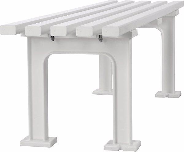 Produktbild Blome Sitzbank ohne Rückenlehne, mit 5 Leisten, Länge 1500 mm, weiss