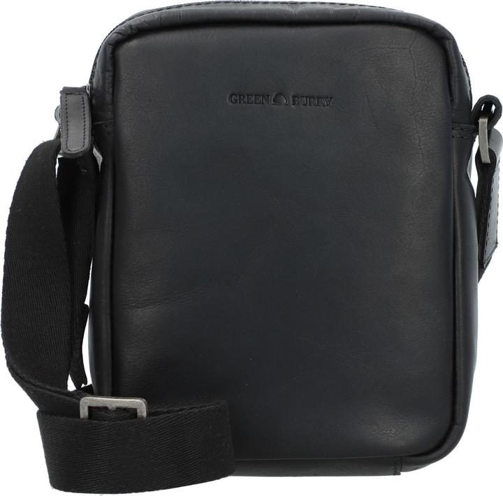 Greenburry Pure Black Umhängetasche Leder 15 cm