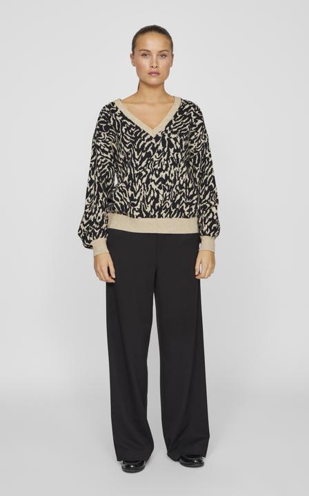 Actual product image Vila V-neck jacquard knitted jumper (L)