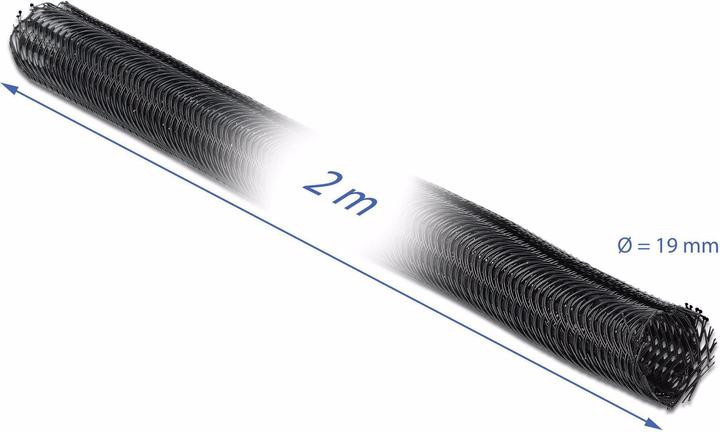 Produktbild Delock Geflechtskabelschlauch, 2mx19mm, sw (Kabelschlauch, 200 cm)