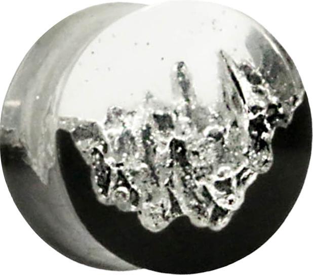 Produktbild Star Piercing Flared Plug Kristallberg Epoxy transparent aus Arang Holz (Organisch, ohne Messing)