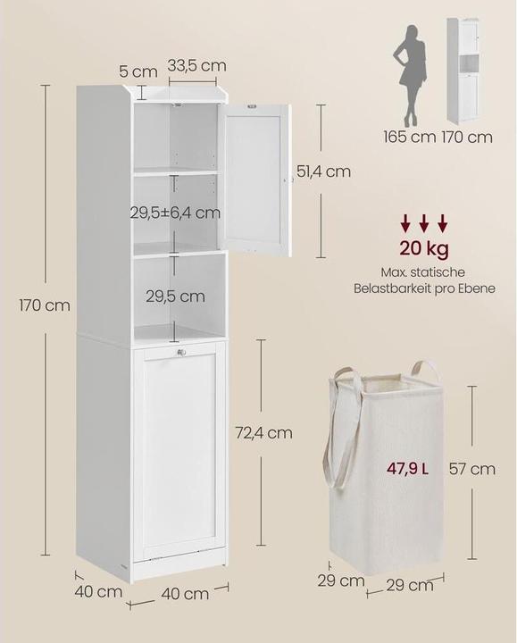 Immagine prodotto Vasagle Butler (40 x 40 x 170 cm)