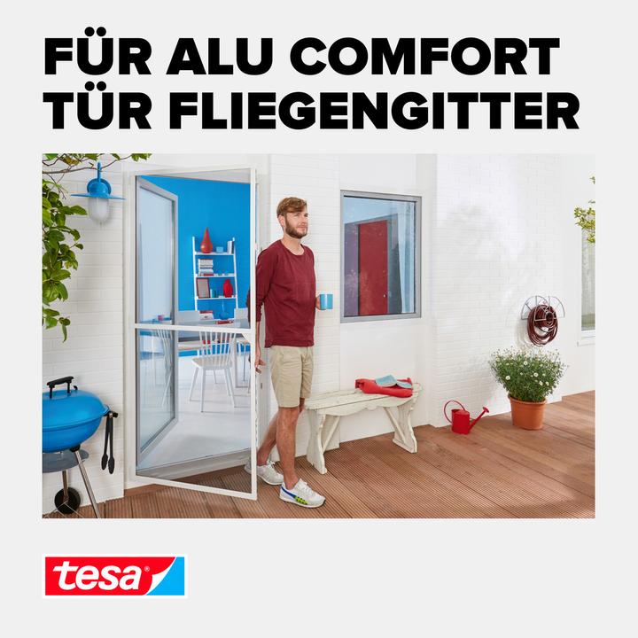 Produktbild tesa Insektenschutz Alu COMFORT Adapter für Türen, zur Montage ohne Bohren