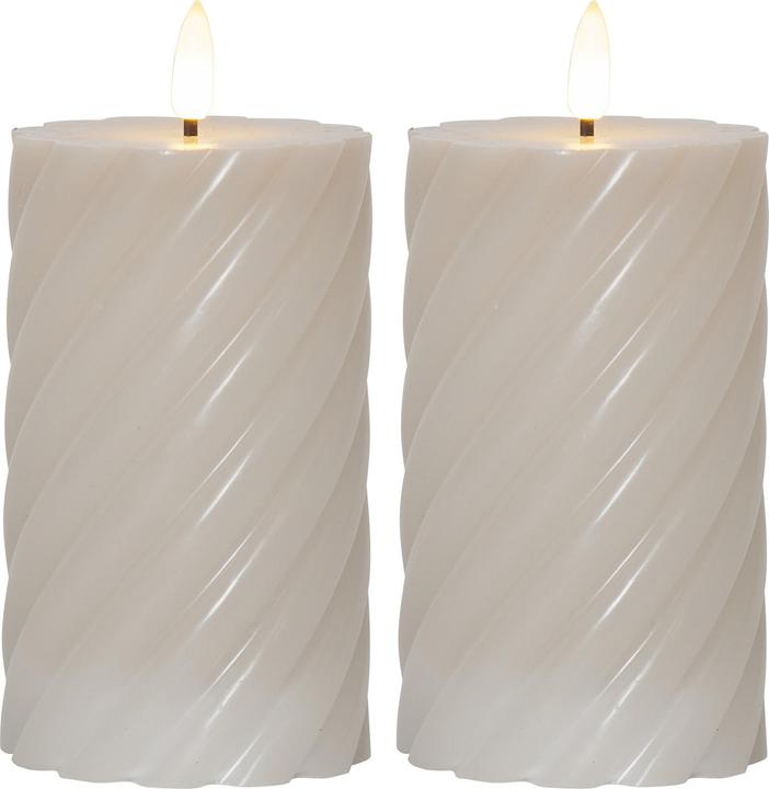 Produktbild Star Trading LED Kerzen mit Timerfunktion | Stumpenkerzen Beige | LED Kerze mit Timer | LED Stumpenk (1 x)