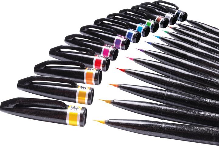 Actual product image Pentel Sign Pen Brush Artist (Yellow, 1 x)