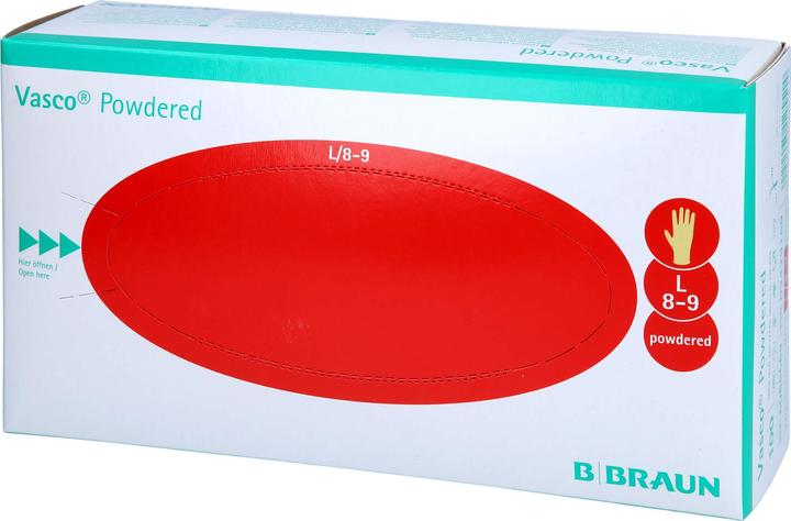 Actual product image B.Braun VASCO examination gloves large/ 8-9 powdered, 100 pcs HAS (L)