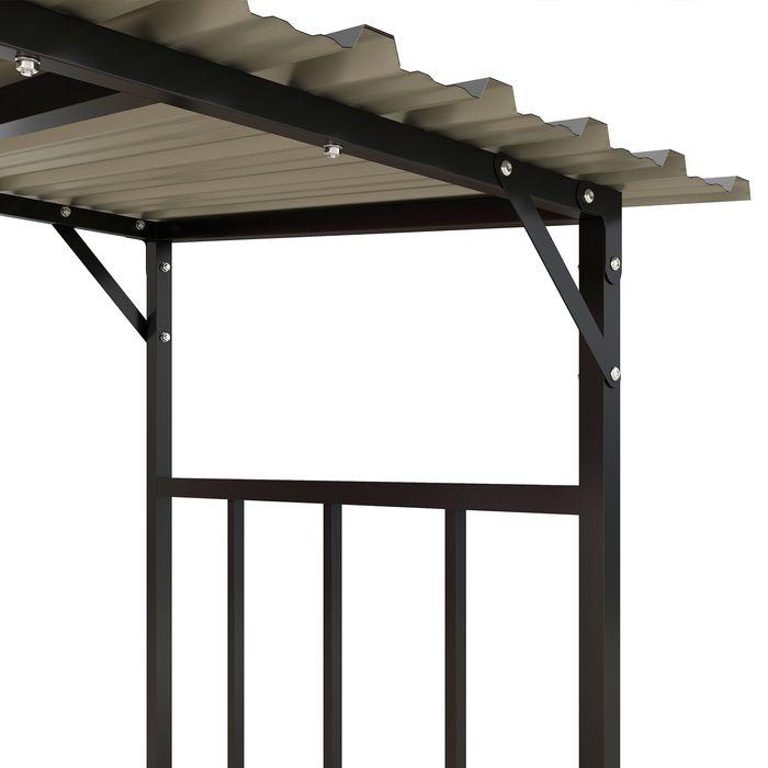 Actual product image Swisshandel24 Kaminholzregal aussen, Kaminholzunterstand 1,17 m³ Brennholzregal mit Metalldach