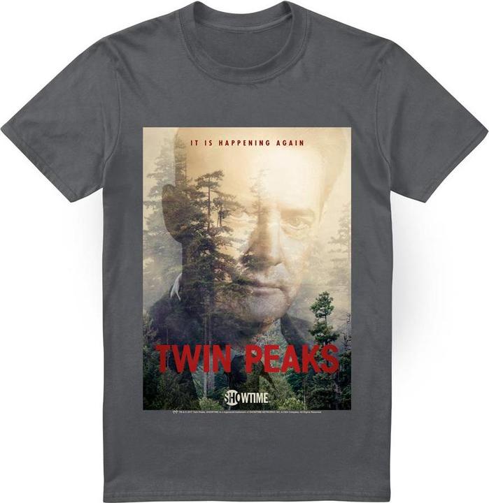 Actual product image Twin Peaks Mens Dale Cooper Poster T-Shirt (XXL)