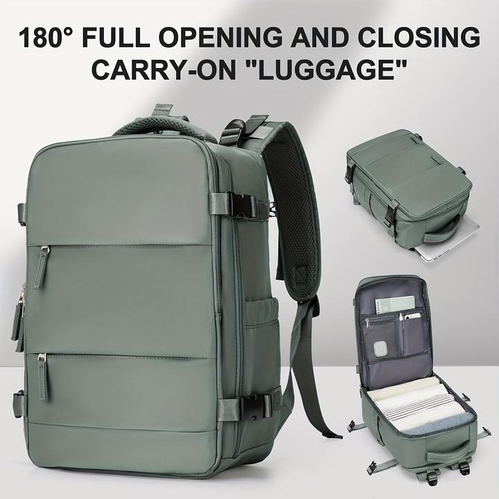 Only-Bags.Store Large-volume travel backpack, unisex fashion carry-on bag with 180° opening, light weight, multiple