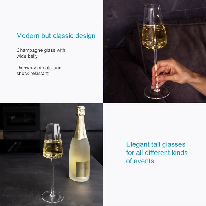 Actual product image Intirilife Champagne glass set 220ml (22 cl, 4 Glasses, Champagne glasses)