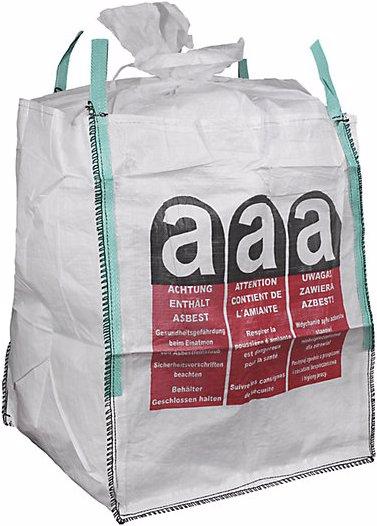Produktbild Ams Umweltschutz Big Bag, Boden geschl., feuchtigkeitsdichtes Gewebe, VE 18 Stk, + Asbestaufdruck (18 x, 891 l)