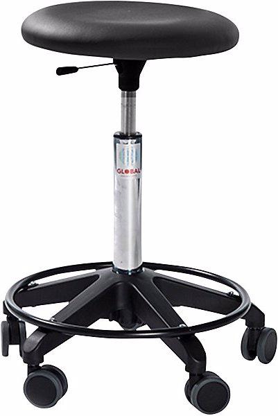 Image du produit Global Stole Tabouret réglable en hauteur, avec roulettes, noir, hauteur 550 - 740 mm.