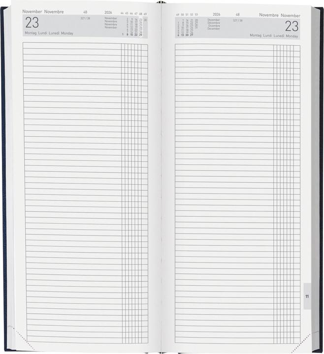 Nährwerte und Zutaten Biella Geschäftsagenda Langformat Tower (13.5 x 31.5 cm, Deutsch, Englisch, Italienisch, Französisch)