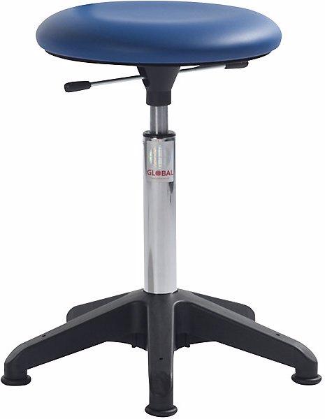 Actual product image Global Stole Industrial stool, height adjustable, with floor glides, blue, height 490 - 680