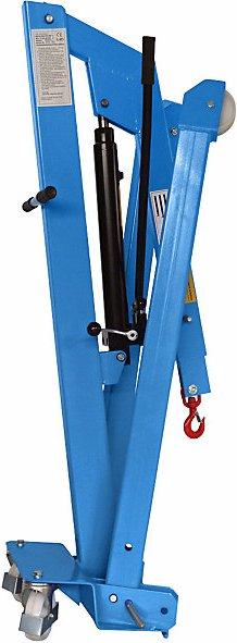 Actual product image Janssen Hydraulik-Technik BLUE workshop crane, max. load 500 kg, angled chassis, double action hydraulic