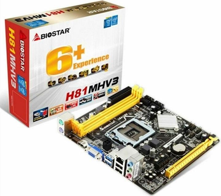Actual product image Biostar Motherboard H81MHV3 3.0 (LGA 1150, Intel H81, mATX)