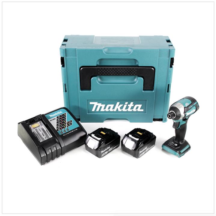 Produktbild Makita DTD 154 RTJ Akku Schlagschrauber 18V 1/4" 175Nm Brushless + 2x Akku 5,0Ah + Ladegerät + Makpa (Akkubetrieb)