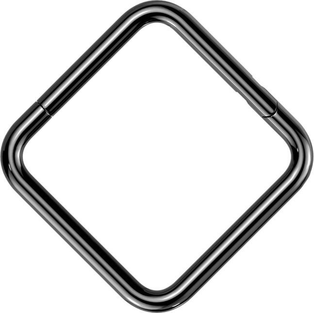 Star Piercing Micro Segmentring klappbar schwarz Quadrat (ohne Messing, Titan G23)