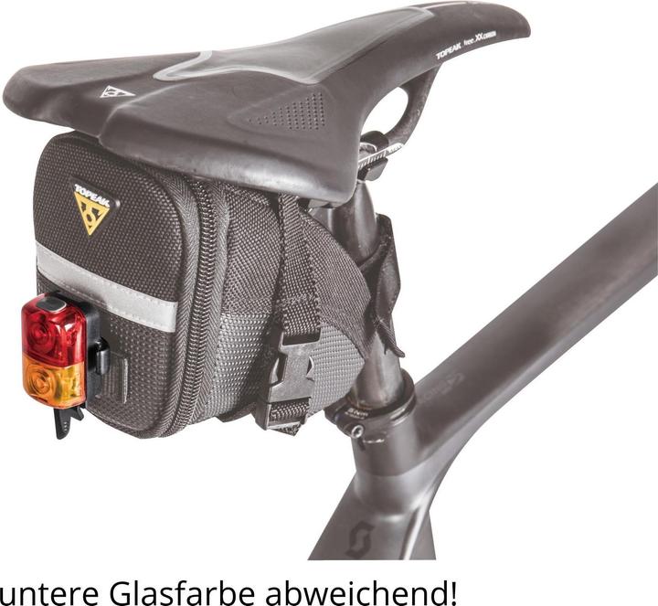 Actual product image Topeak TAILLUX 30 USB tail light, red / red 30 lumens, 2 red LEDs, 3 mode (30 lm)