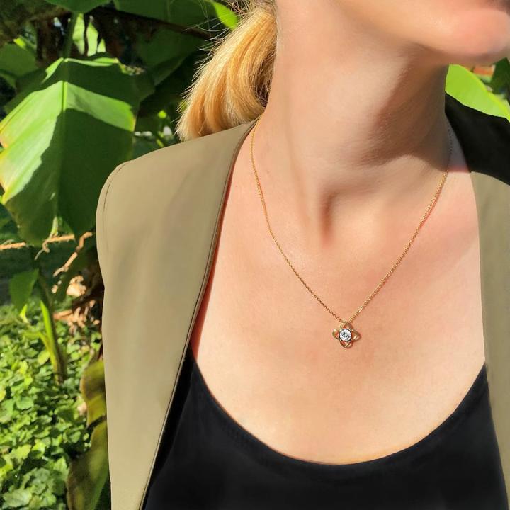 Actual product image Candy Gemma necklace, 925 sterling silver, gold-plated (925 Sterling silver, 18k gold-plated, 42 - 45 cm)