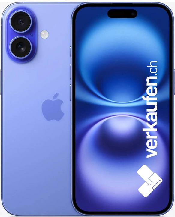 verkaufen.ch iPhone 16 (128 Go, Outremer, 6.10", 48 Mpx, SIM + eSIM, A / Comme neuf)
