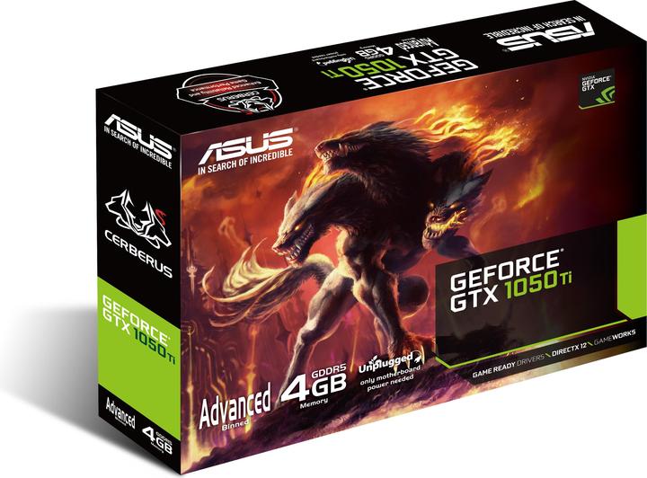 Image du produit ASUS GeForce CERBERUS GTX 1050TI A4G (4 Go)