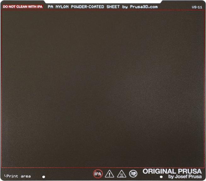 Actual product image Prusa PA nylon powder-coated sheet steel for MK3 and MK4 (Plate)