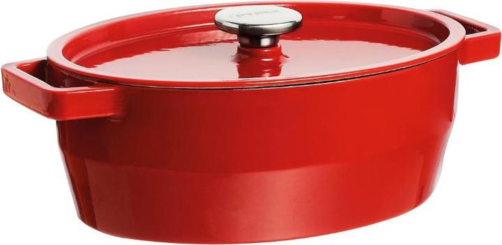 Productafbeelding Pyrex Slow Cook koekenpan ovaal, met deksel, lengte: 330 mm, rood