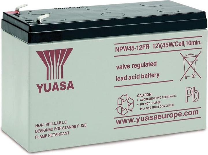Actual product image Yuasa Lead-acid battery, 12V-/8.5Ah, 45W/cell NPW45-12 (12 V, 8.50 Ah)