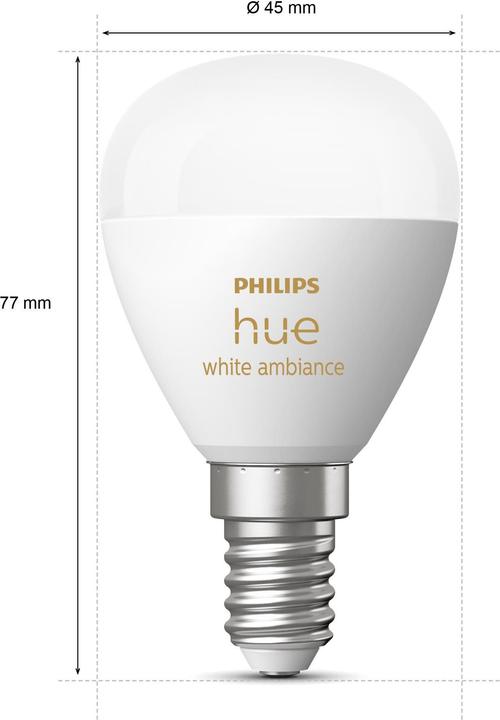 Actual product image Philips Hue White Ambiance E14 Chandelier Twin Pack (E14, 5.10 W, 470 lm, 2 x, F)