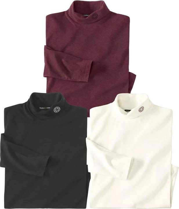 Actual product image Atlas For Men Mens Turtle Neck Top (Pack of 3) (4XL)