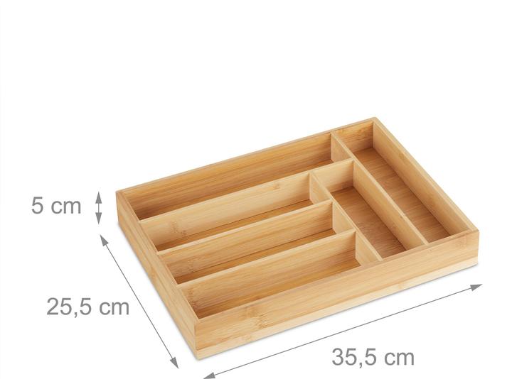 Actual product image Relaxdays Bamboo cutlery tray