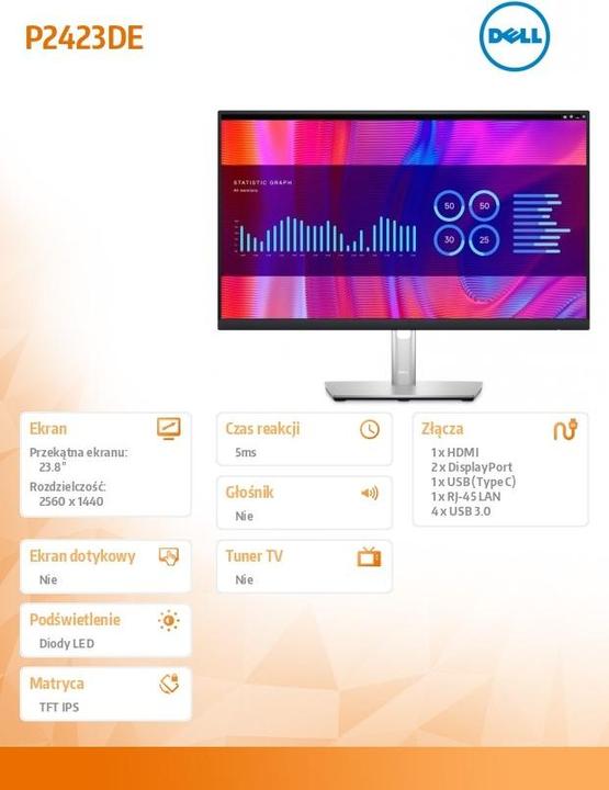 Produktbild Dell P2423DE (2560 x 1440 Pixel, 23.80")