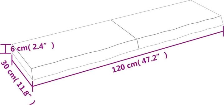 Produktbild VidaXL Oak Nature (120 x 30 x 6 cm)