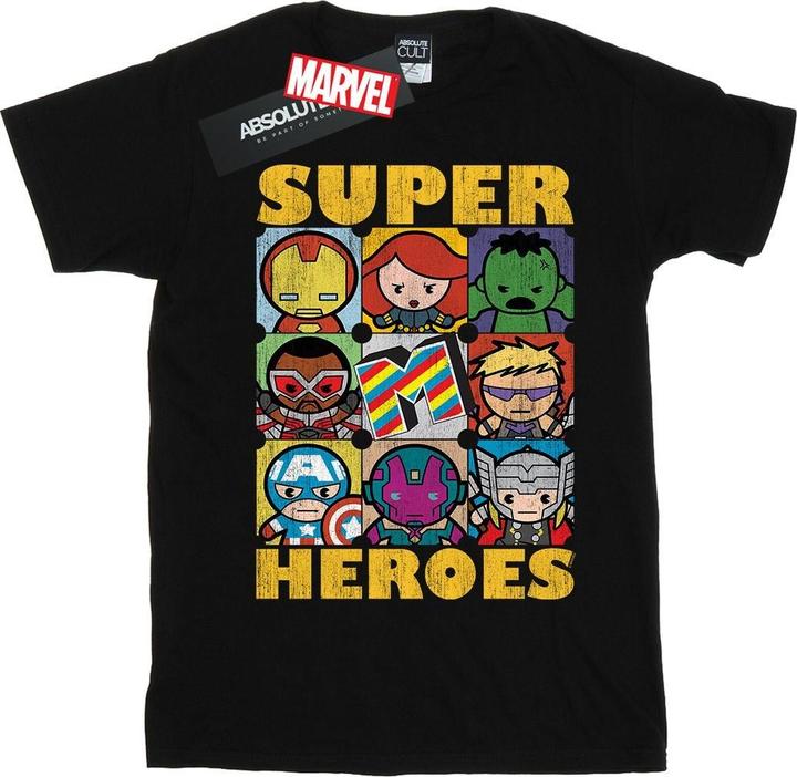 Actual product image Womens/Ladies Kawaii Super Heroes Cotton Boyfriend T-Shirt (L)