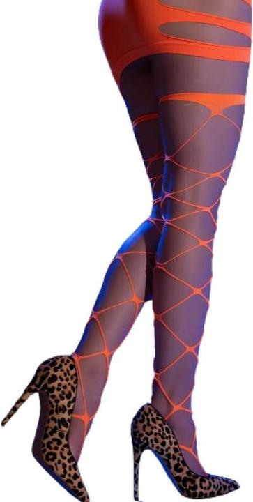 Actual product image Chilirose CR 4706 CABARET TIGHTS ORANGE S/M (M)