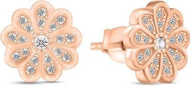 Produktbild Brilio Silver - Floral bronze earrings with zircons LME0796R