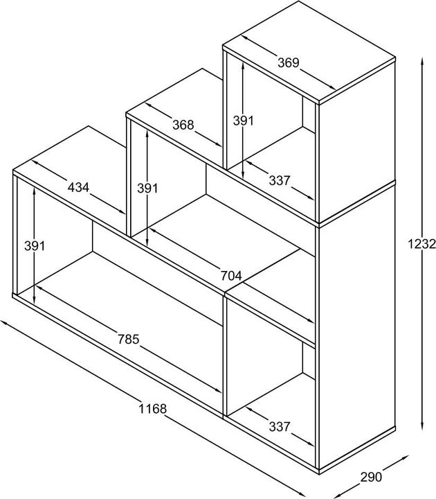 Immagine prodotto VCM Scaffale in legno divisorio libri Dubila M (117 x 29 x 123 cm)